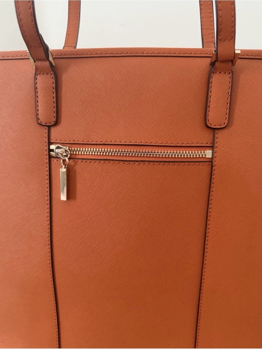 Wittchen Brown Tote Shoulder Bag Logo Accent Zip Closure Brand Card Women - Picture 5 of 11